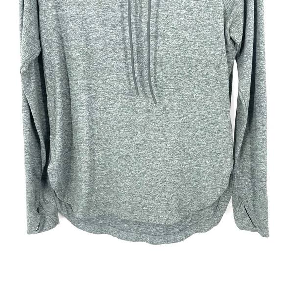 ATHLETA Uptempo Marled Green Stretch Pullover Long Sleeve Hoodie Sweatshirt Top - Picture 6 of 9